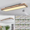 hofstein Plafonnier Salmi LED Brun, Couleur bois, Noir, 1 lumière, Télécommandes