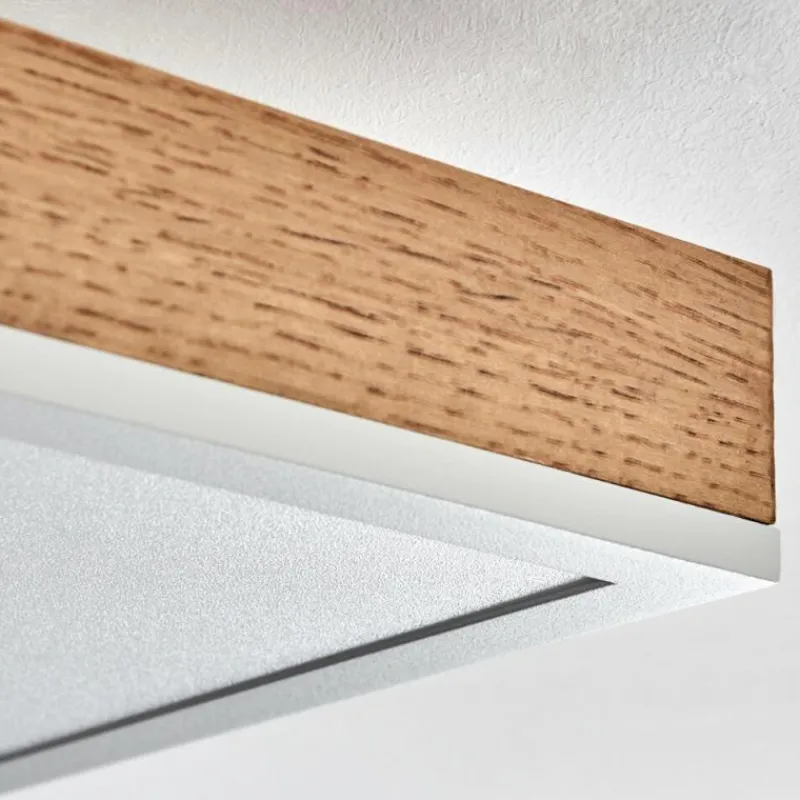Luminaires Scandinaves-hofstein Plafonnier Salmi LED Brun, Couleur bois, Blanc, 1 lumière
