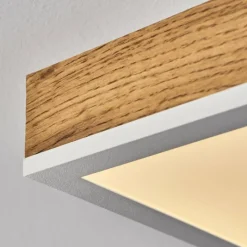 Luminaires Scandinaves-hofstein Plafonnier Salmi LED Brun, Couleur bois, Blanc, 1 lumière, Télécommandes