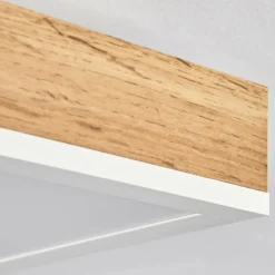 Luminaires Scandinaves-hofstein Plafonnier Salmi LED Brun, Couleur bois, Blanc, 1 lumière, Télécommandes