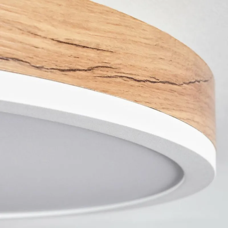 Luminaires Scandinaves-hofstein Plafonnier Salmi LED Brun, Couleur bois, Blanc, 1 lumière
