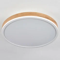 Luminaires Scandinaves-hofstein Plafonnier Salmi LED Brun, Couleur bois, Blanc, 1 lumière