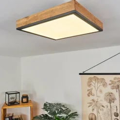 hofstein Plafonnier Salmi LED Couleur bois, Noir, Blanc, 1 lumière