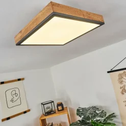 hofstein Plafonnier Salmi LED Couleur bois, Noir, Blanc, 1 lumière