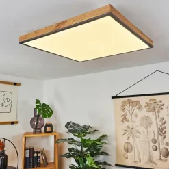 hofstein Plafonnier Salmi LED Couleur bois, Noir, Blanc, 1 lumière