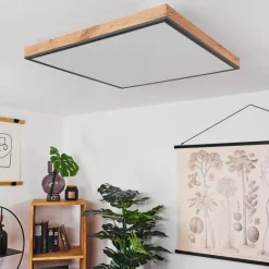 hofstein Plafonnier Salmi LED Couleur bois, Noir, Blanc, 1 lumière