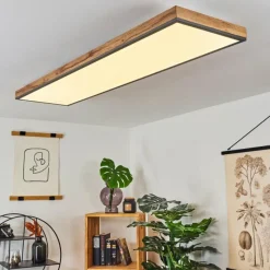 hofstein Plafonnier Salmi LED Couleur bois, Noir, Blanc, 1 lumière