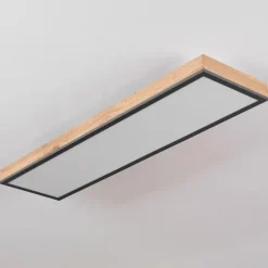 hofstein Plafonnier Salmi LED Couleur bois, Noir, Blanc, 1 lumière
