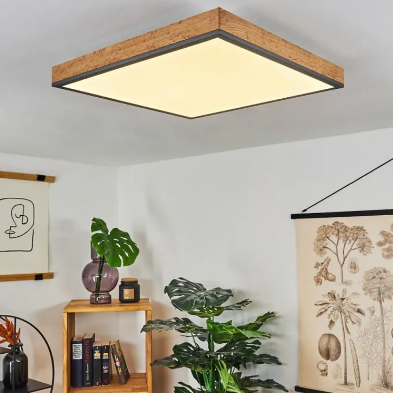 hofstein Plafonnier Salmi LED Couleur bois, Noir, Blanc, 1 lumière