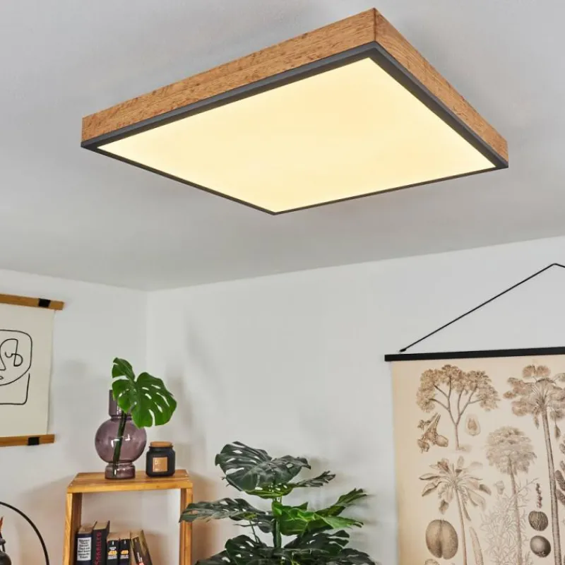 hofstein Plafonnier Salmi LED Couleur bois, Noir, Blanc, 1 lumière