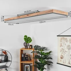 hofstein Plafonnier Salmi LED Couleur bois, Noir, Blanc, 1 lumière, Télécommandes