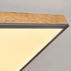 hofstein Plafonnier Salmi LED Couleur bois, Noir, Blanc, 1 lumière