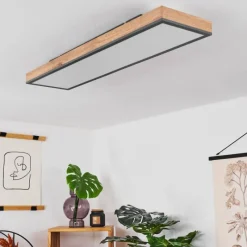 hofstein Plafonnier Salmi LED Couleur bois, Noir, Blanc, 1 lumière