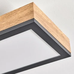 hofstein Plafonnier Salmi LED Couleur bois, Noir, Blanc, 1 lumière