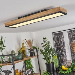 hofstein Plafonnier Salmi LED Couleur bois, Noir, Blanc, 1 lumière