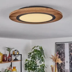 Luminaires Scandinaves-hofstein Plafonnier Salmi LED Couleur bois, Noir, 1 lumière