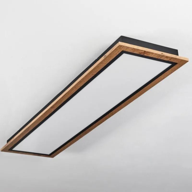 Luminaires Scandinaves-hofstein Plafonnier Salmi LED Couleur bois, 1 lumière, Télécommandes
