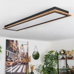 Luminaires Scandinaves-hofstein Plafonnier Salmi LED Couleur bois, 1 lumière, Télécommandes