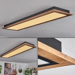 Luminaires Scandinaves-hofstein Plafonnier Salmi LED Couleur bois, 1 lumière