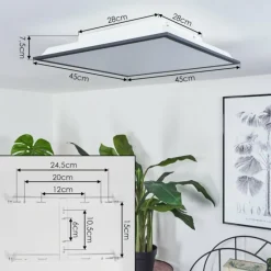 hofstein Plafonnier Salmi LED Noir, Blanc, 2 lumières