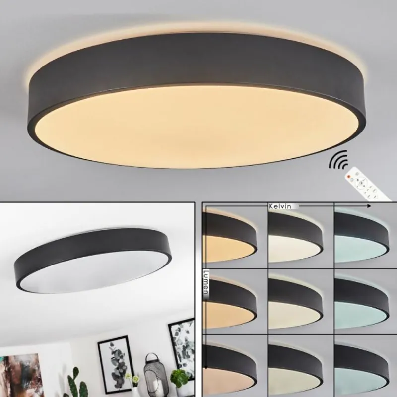 hofstein Plafonnier Samaira LED Blanc, 1 lumière, Télécommandes