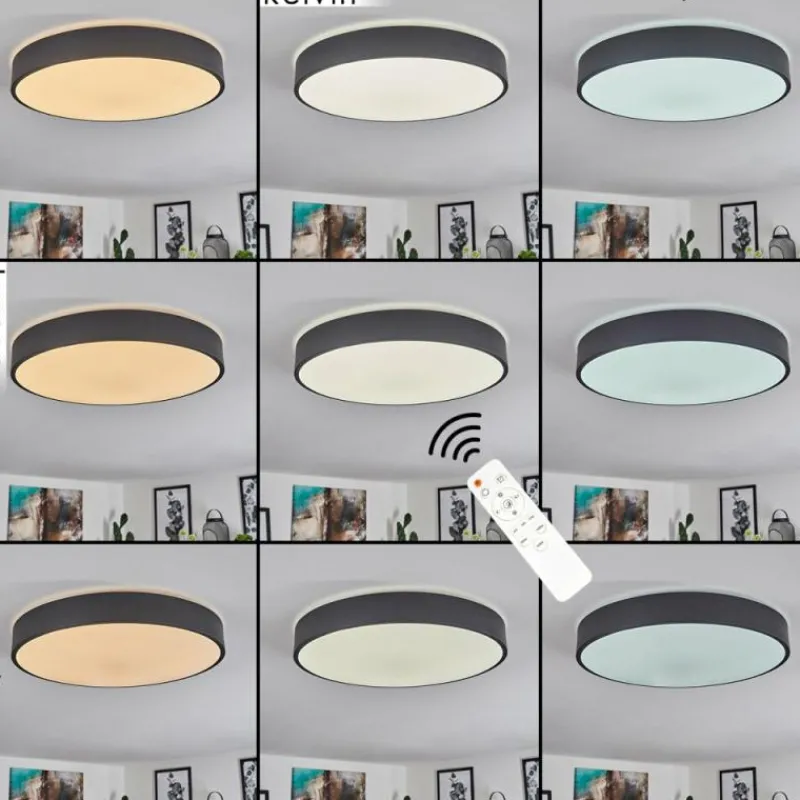 hofstein Plafonnier Samaira LED Blanc, 1 lumière, Télécommandes