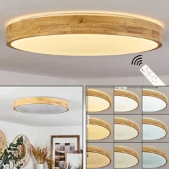 hofstein Plafonnier Samaira LED Écru, 1 lumière, Télécommandes