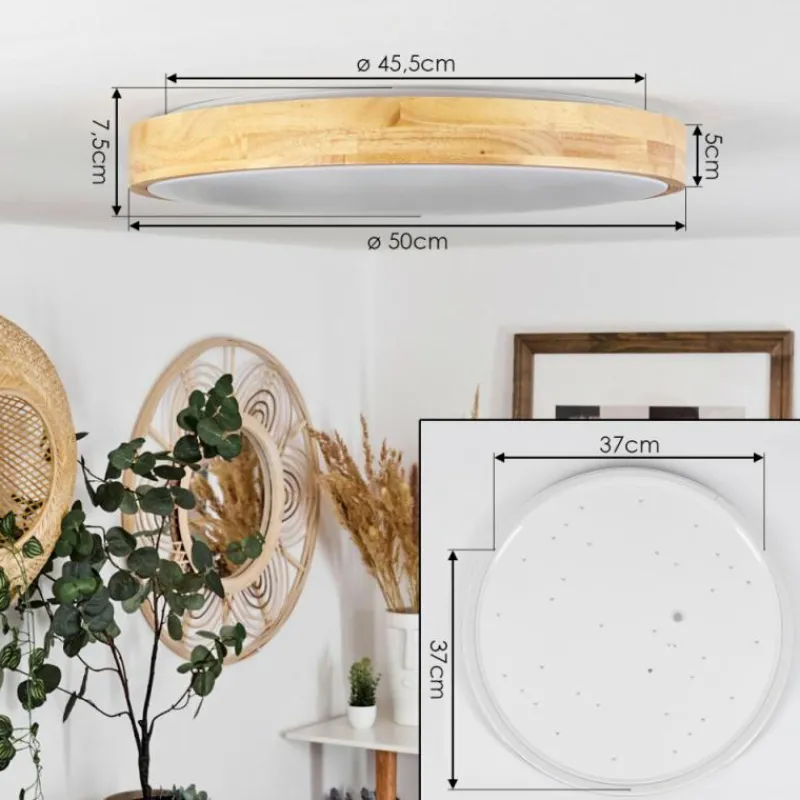 hofstein Plafonnier Samaira LED Écru, 1 lumière, Télécommandes