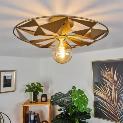 Lampes Dorées-hofstein Plafonnier Samatrai Or, 1 lumière