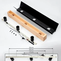 Luminaires Scandinaves-hofstein Plafonnier Sangkor Écru, Noir, 3 lumières