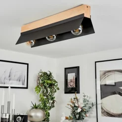 Luminaires Scandinaves-hofstein Plafonnier Sangkor Écru, Noir, 3 lumières