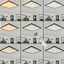 hofstein Plafonnier Sasinhosa LED Noir, 1 lumière, Télécommandes