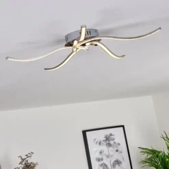 hofstein Plafonnier Saskatoon LED Nickel mat, 5 lumières* Éclairage Led