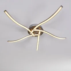 hofstein Plafonnier Saskatoon LED Nickel mat, 5 lumières* Éclairage Led