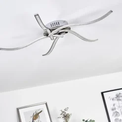 hofstein Plafonnier Saskatoon LED Nickel mat, 5 lumières* Éclairage Led