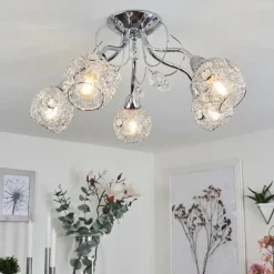 hofstein Plafonnier Saxeten Chrome, 5 lumières