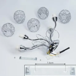 hofstein Plafonnier Saxeten Chrome, 5 lumières