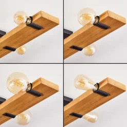 hofstein Plafonnier Schanis Écru, Noir, 5 lumières