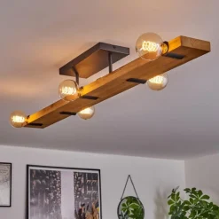 hofstein Plafonnier Schanis Écru, Noir, 5 lumières