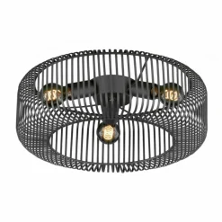 Lampes Industrielles-SCHÖNER WOHNEN-Kollektion Plafonnier Cage Noir, 3 lumières