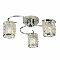 Luminaires Searchlight Plafonnier Searchlight ROYAL Chrome, Transparent, 3 lumières