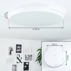 hofstein Plafonnier Seewen LED Blanc, 1 lumière, Télécommandes* Éclairage Led