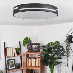 hofstein Plafonnier Seewen LED Noir, Blanc, 1 lumière, Télécommandes