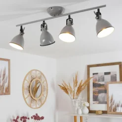 hofstein Plafonnier Selki Gris, 4 lumières