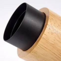 hofstein Plafonnier Sezze Bois clair, Noir, 2 lumières