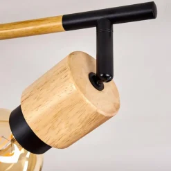 hofstein Plafonnier Sezze Bois clair, Noir, 4 lumières