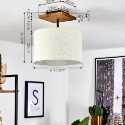 Lampes En Tissu-hofstein Plafonnier Shiburg Bois clair, 1 lumière