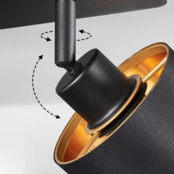 Lampes En Tissu-hofstein Plafonnier Shoi Noir, 3 lumières