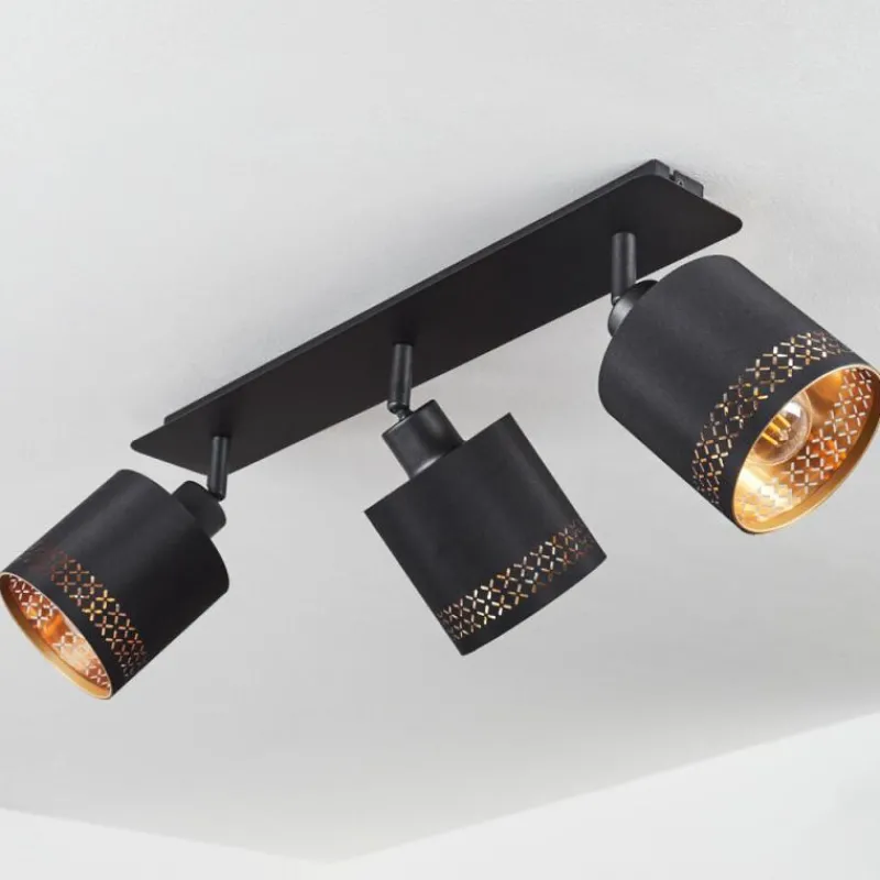 Lampes En Tissu-hofstein Plafonnier Shoi Noir, 3 lumières