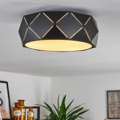 hofstein Plafonnier Shouver Noir, Blanc, 3 lumières